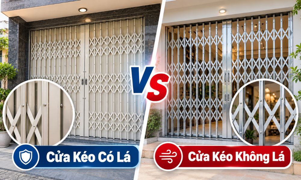 Lắp cửa kéo có lá hay cửa kéo không lá
