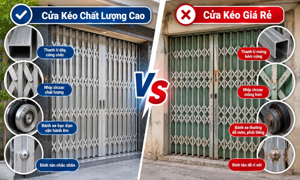 Cửa kéo chất lượng cao khác gì cửa kéo giá rẻ