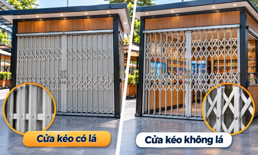 Ki-ốt nên lắp cửa kéo có lá hay không lá