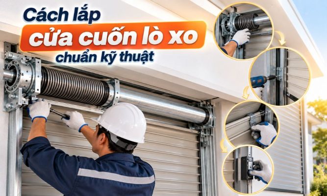 Cách lắp cửa cuốn lò xo chuẩn kỹ thuật
